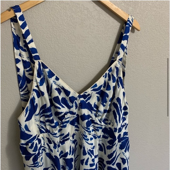 NEW Alexis Blue Botanical Asymmetrical Hem Designer Dress Size 1X - Picture 7 of 11